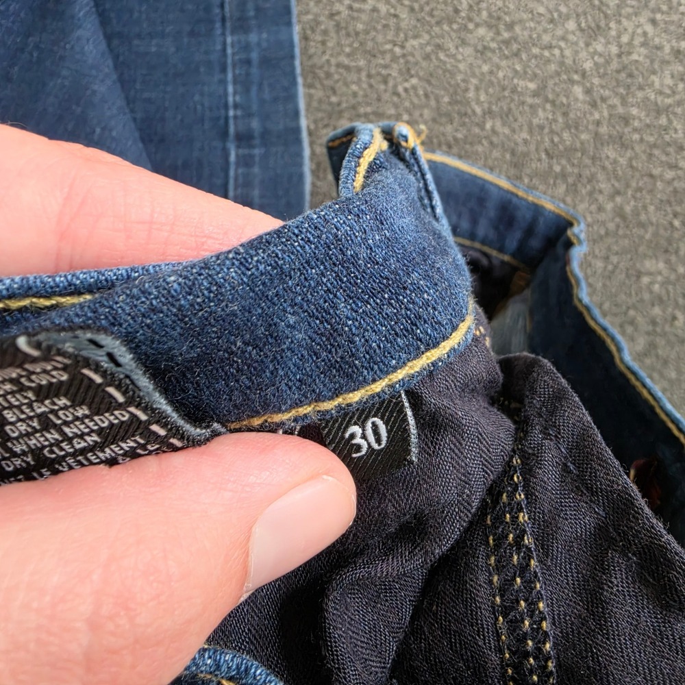 7 For All Mankind Ginger Blue Jeans Womens 30x34 Wide Leg High Rise Flare Denim - Picture 8 of 9